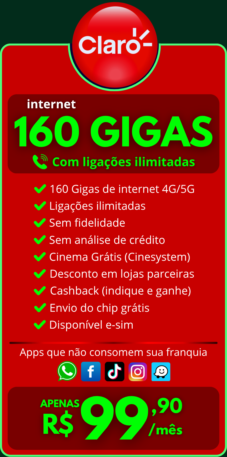 claro 160 gigas