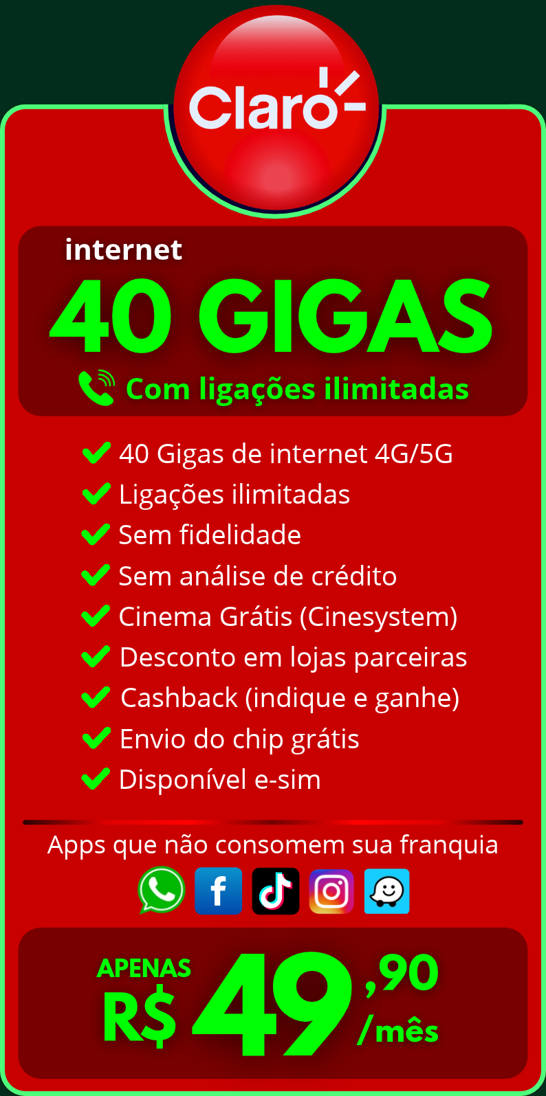 claro 40 gigas
